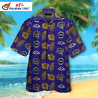 Ravens Hawaiian Shirt WZith Floral And Tropical Print