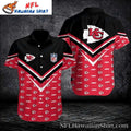 Red And Black Chiefs Huddle – NFL Logo Tropical Aloha Shirt