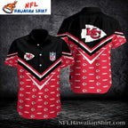 Red And Black Chiefs Huddle – NFL Logo Tropical Aloha Shirt