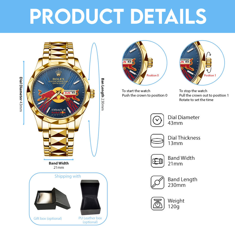 Red Bull Racing x Rolex Alloy Luxury Quartz Watch - TMTHU5425