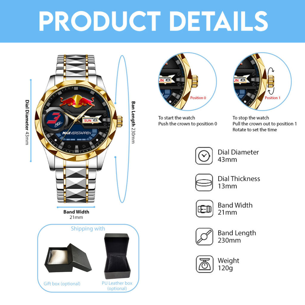 Red Bull Racing x Max Verstappen Alloy Luxury Quartz Watch - HOATT15474