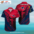 Red Skull New England Patriots Aloha Shirt