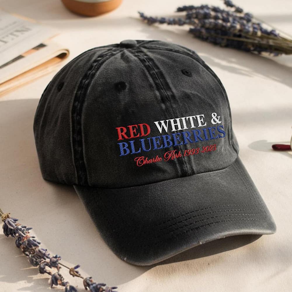 Red White and Blueberries Charlie Kirk Hat