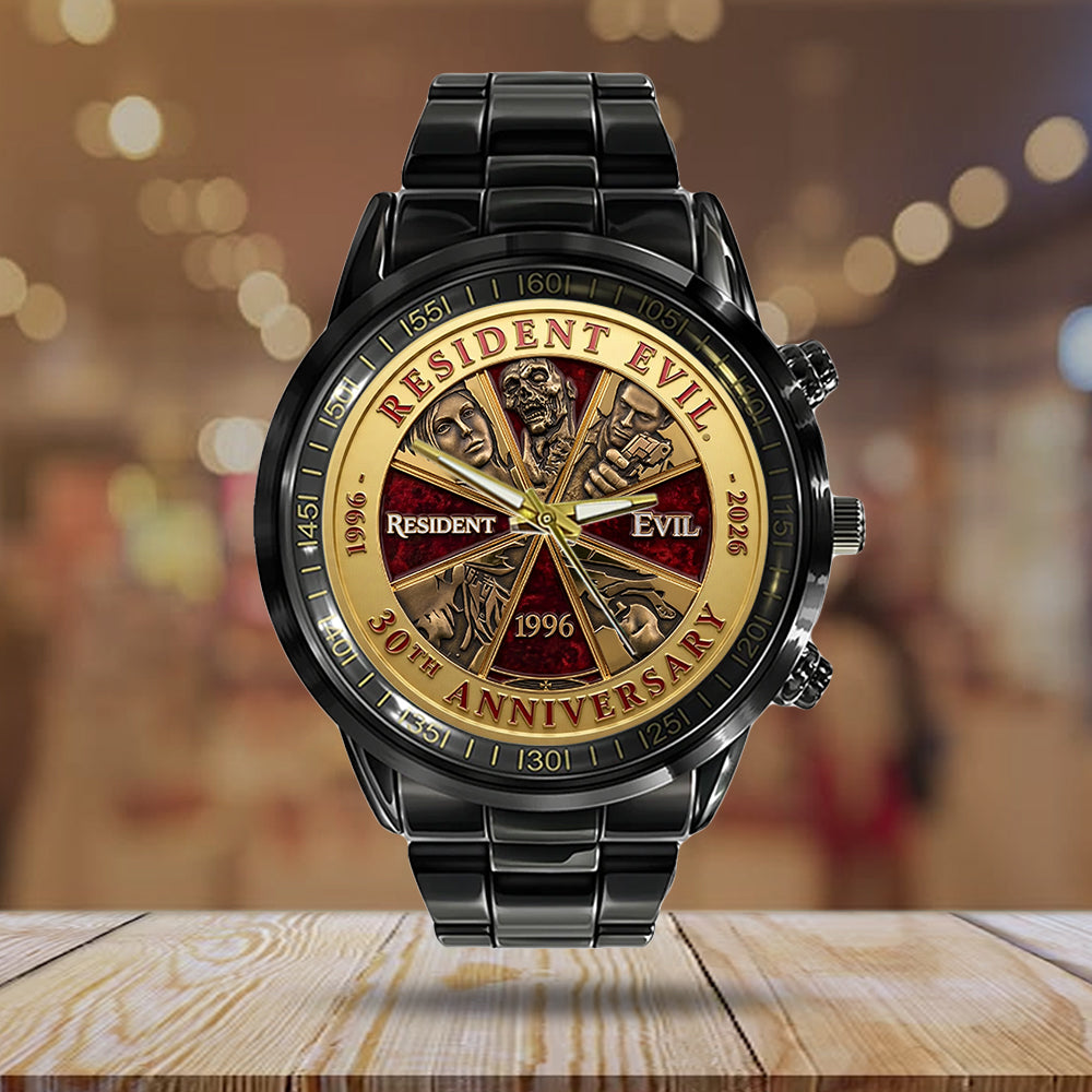 Resident Evil 30th Anniversary Black Stainless Steel Watch - TMTHU4494