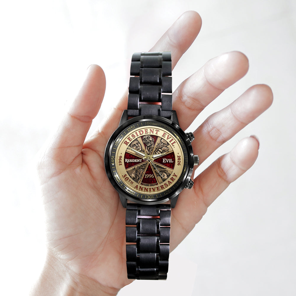 Resident Evil 30th Anniversary Black Stainless Steel Watch - TMTHU4494