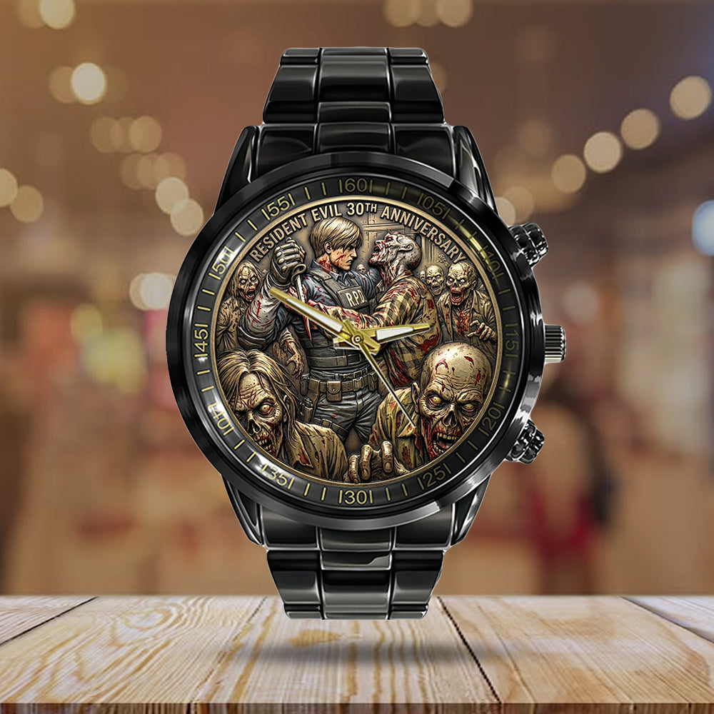 Resident Evil 30th Anniversary Black Stainless Steel Watch - TMTHU4498