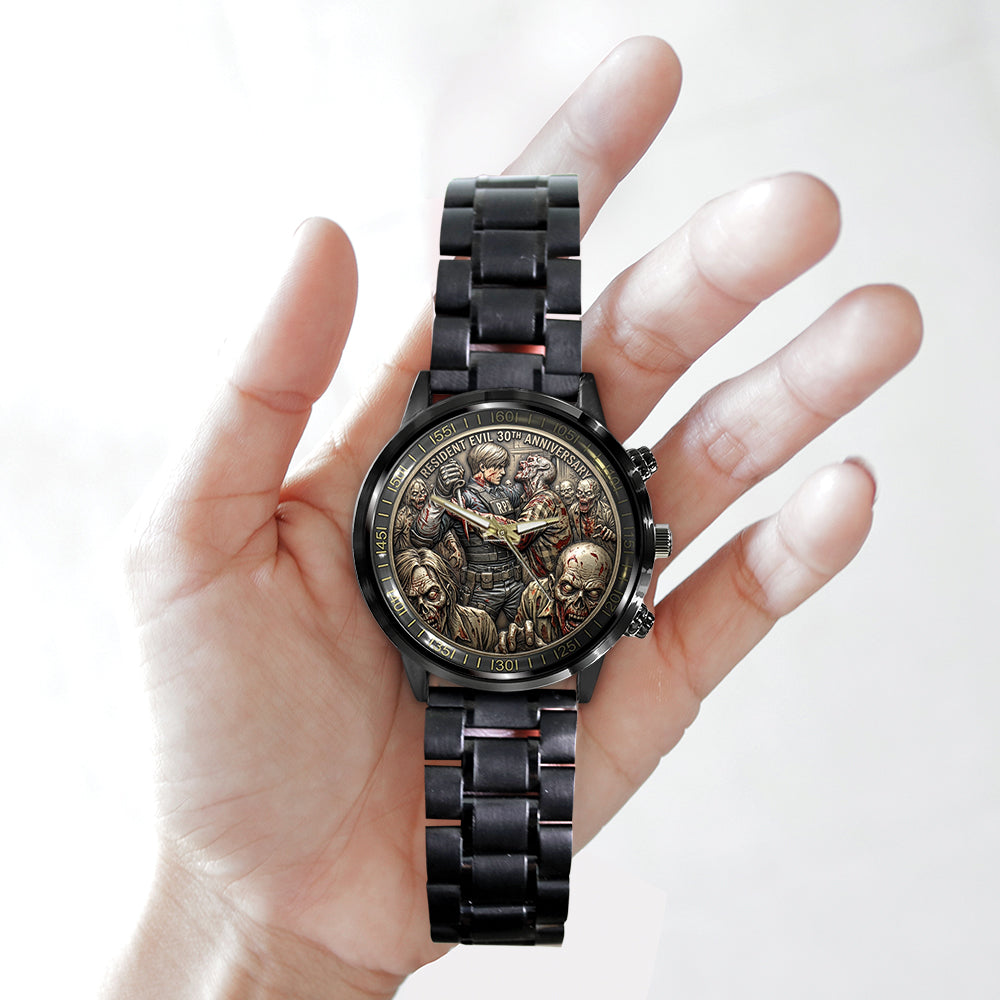 Resident Evil 30th Anniversary Black Stainless Steel Watch - TMTHU4498