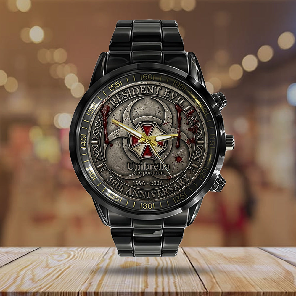 Resident Evil 30th Anniversary Black Stainless Steel Watch - TMTHU4533