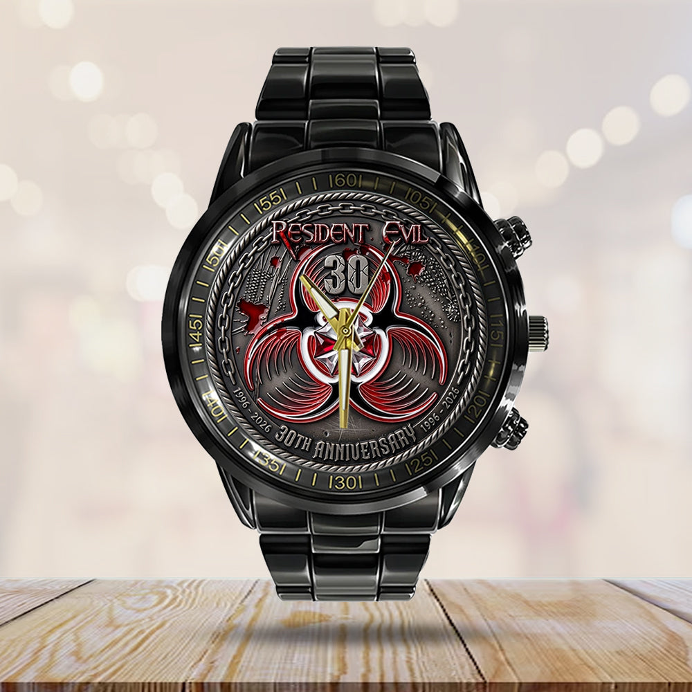 Resident Evil 30th Anniversary Black Stainless Steel Watch - TMTHU4606