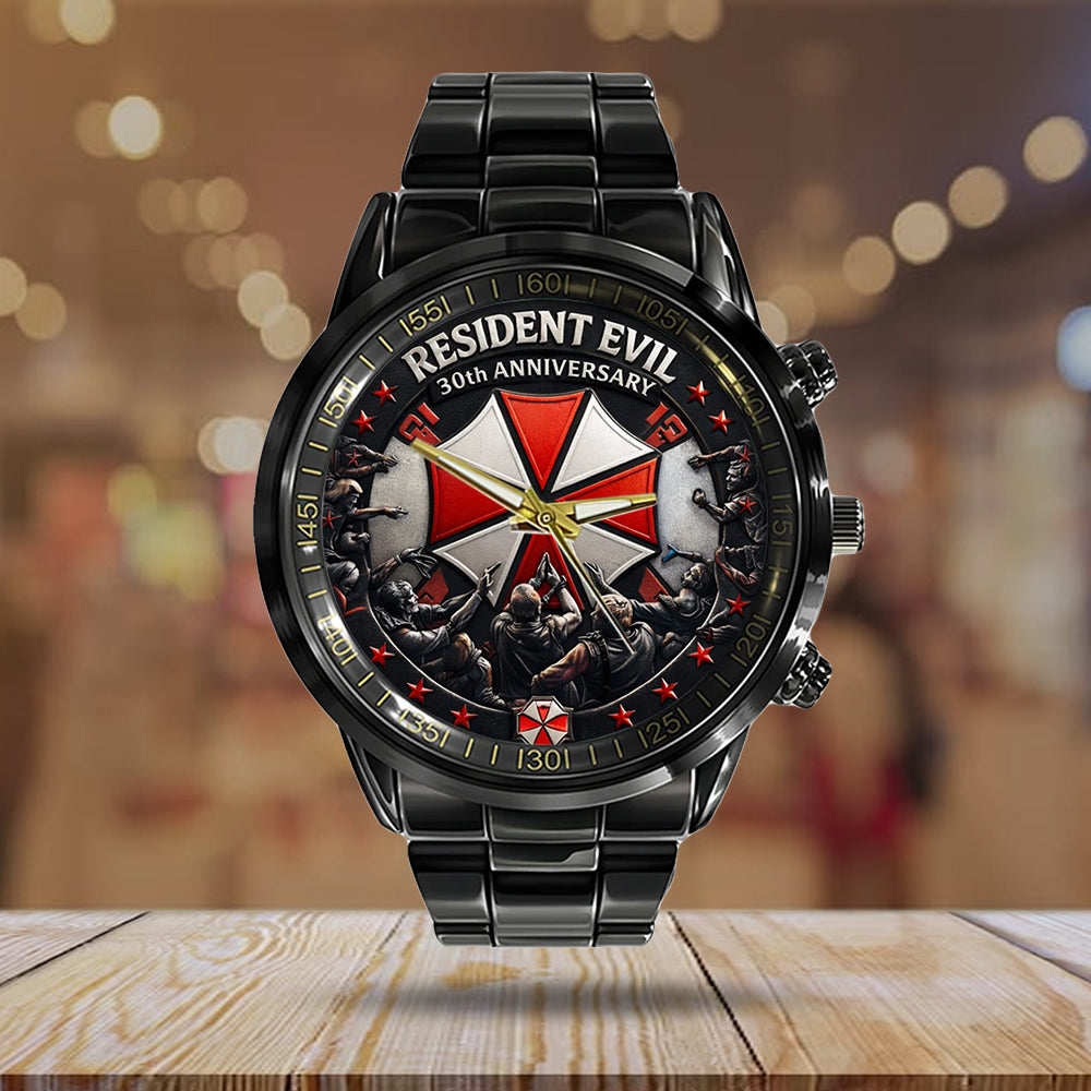 Resident Evil 30th Anniversary Black Stainless Steel Watch - TMTHU4747