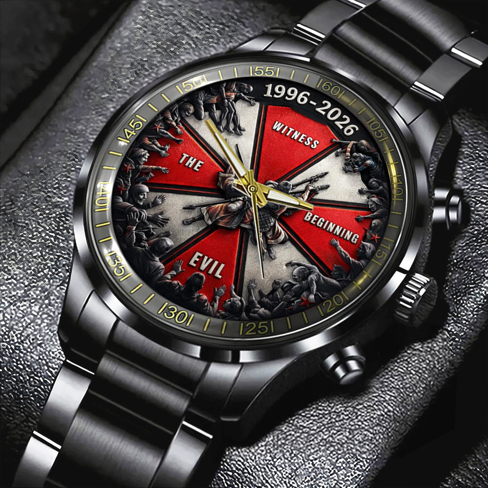 Resident Evil 30th Anniversary Black Stainless Steel Watch - TMTHU4748