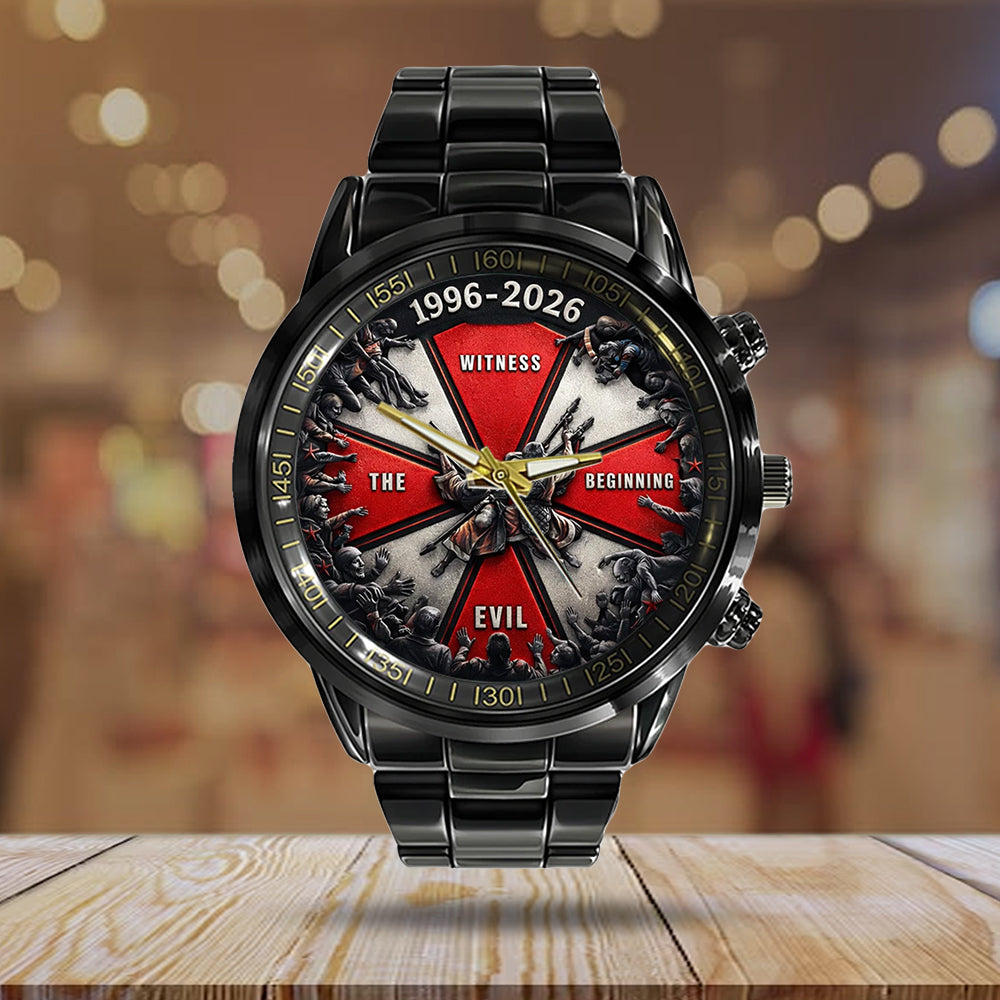 Resident Evil 30th Anniversary Black Stainless Steel Watch - TMTHU4748