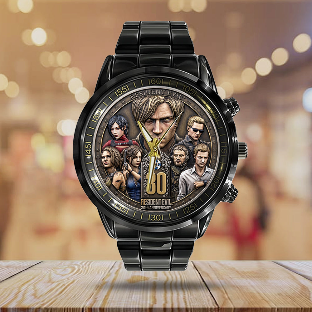 Resident Evil 30th Anniversary Black Stainless Steel Watch - TMTHU5040