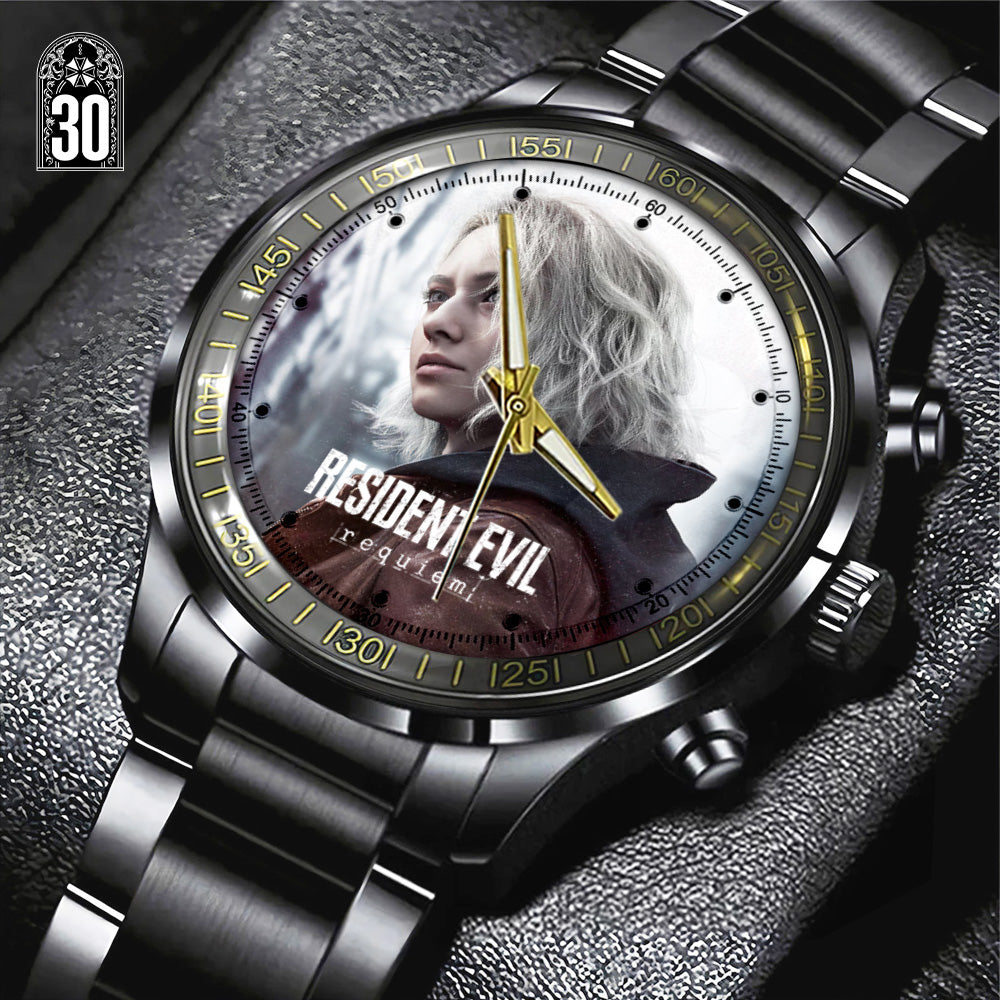 Resident Evil Requiem x Grace Ashcroft Black Stainless Steel Watch - GNE5479