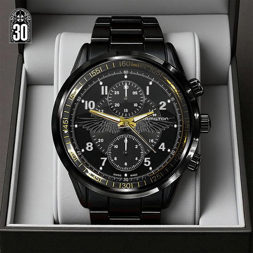 Resident Evil Requiem x Leon Scott Kennedy Black Stainless Steel Watch - GNE5317