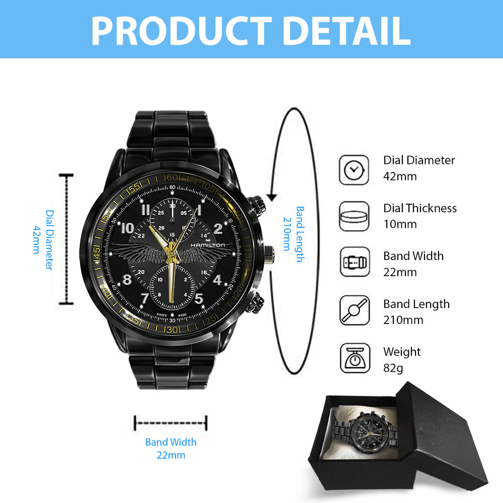 Resident Evil Requiem x Leon Scott Kennedy Black Stainless Steel Watch - GNE5317