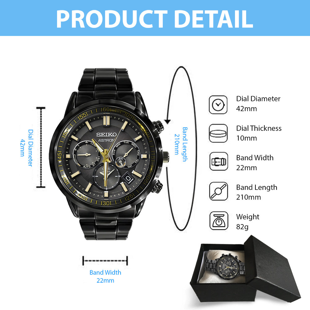 Resident Evil x Leon Scott Kennedy Black Stainless Steel Watch - GNE5860