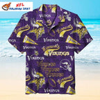 Retro Typography Purple Minnesota Vikings Aloha Shirt
