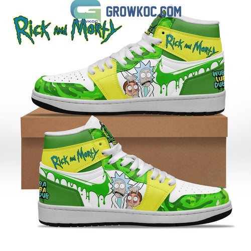 Rick And Morty Green Design Cartoon Air Jordan 1 Shoes