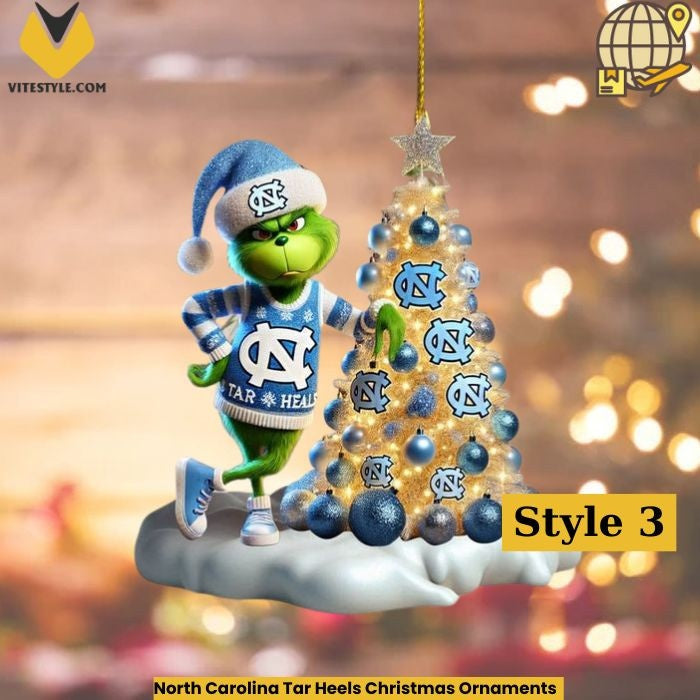 North Carolina Tar Heels Christmas Ornaments