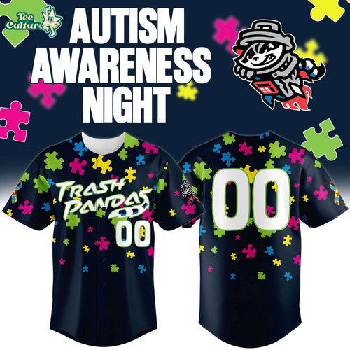 Rocket City Trash Pandas Autism Awareness Day Baseball Jersey