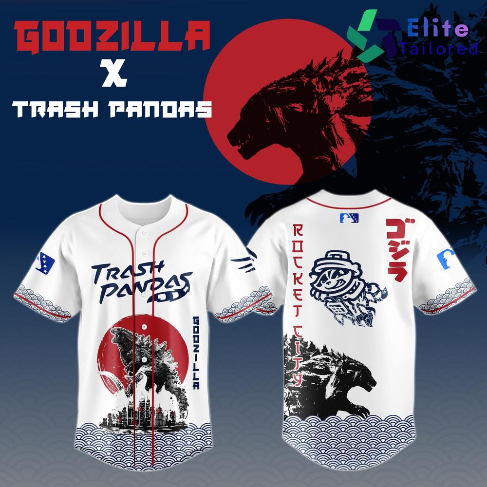 Rocket City Trash Pandas x Godzilla King of the Monsters Baseball Jersey
