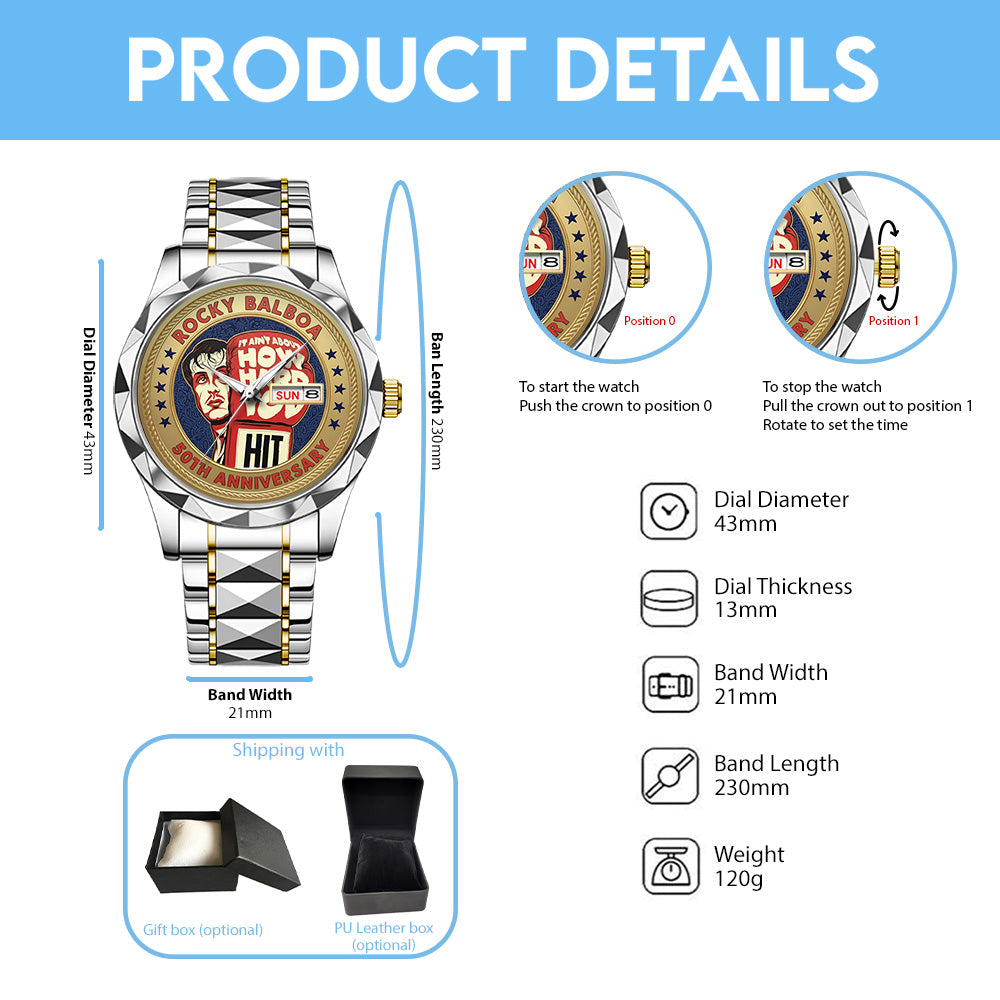 Rocky Balboa 50th Anniversary Alloy Luxury Quartz Watch - TMTHU3121