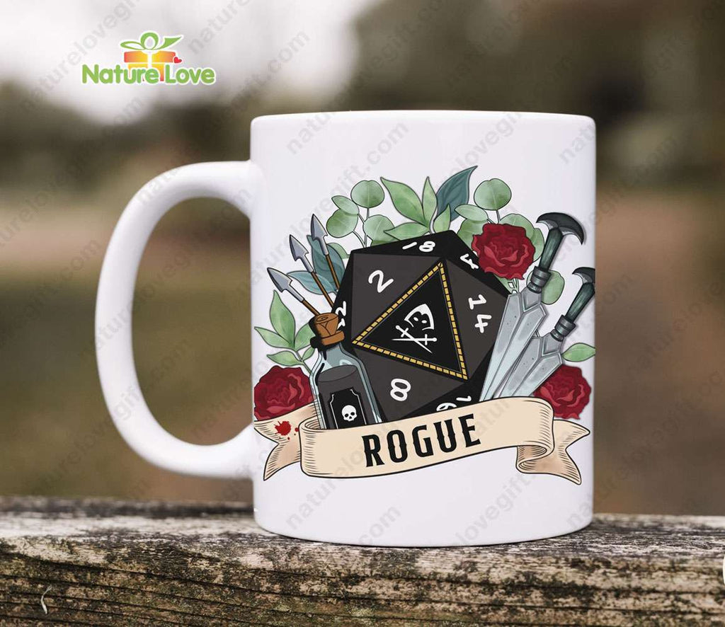 Rogue Dice D20 Mug DnD Dungeons and Dragons Gift
