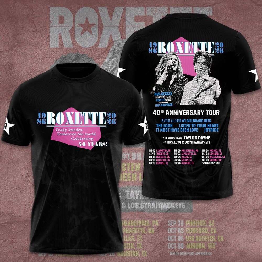 Roxette 40th Anniversary Tour 2026 3D Apparel – GNE7586