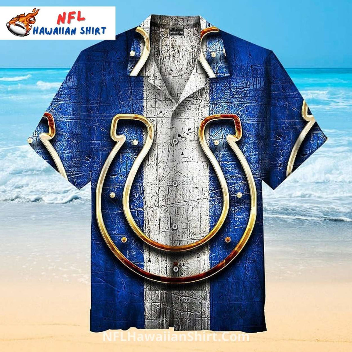 Rustic Horseshoe Design Indianapolis Colts Hawaiian Shirt
