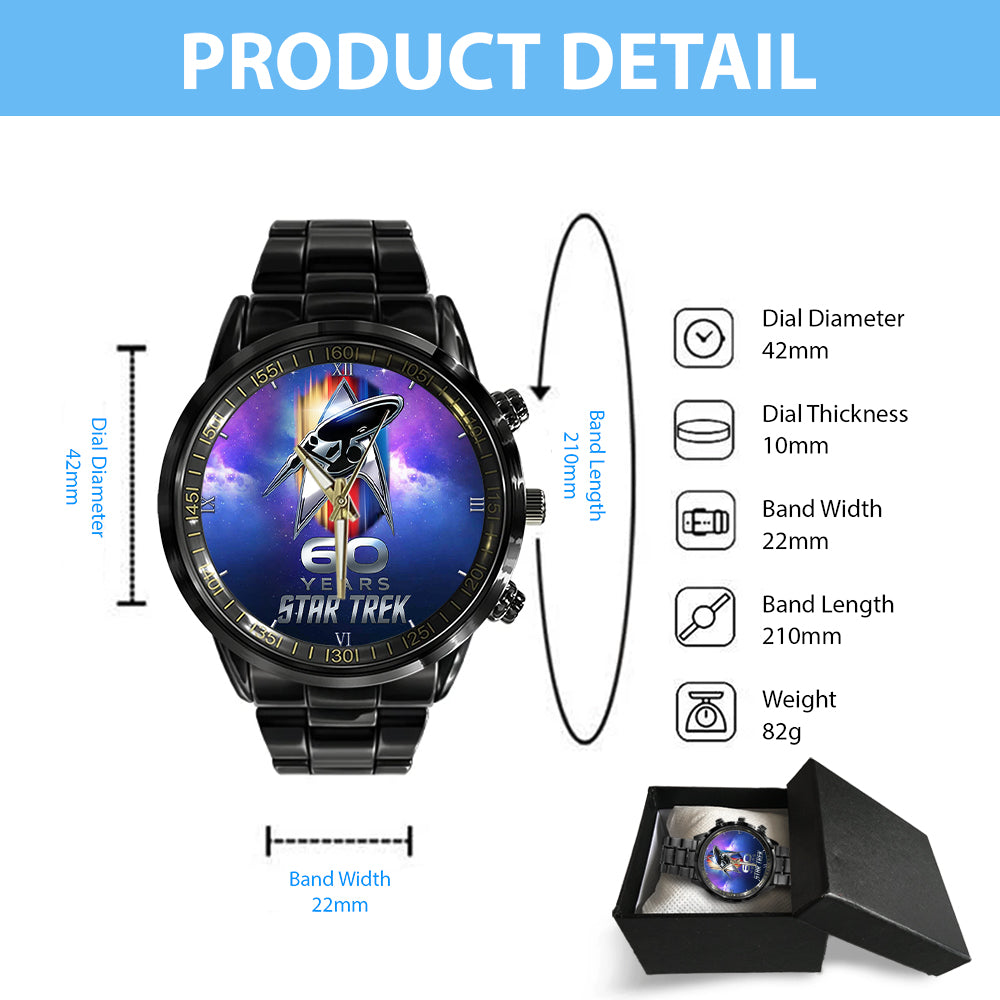 Star Trek 60th Anniversary Black Stainless Steel Watch - TMTHU1230