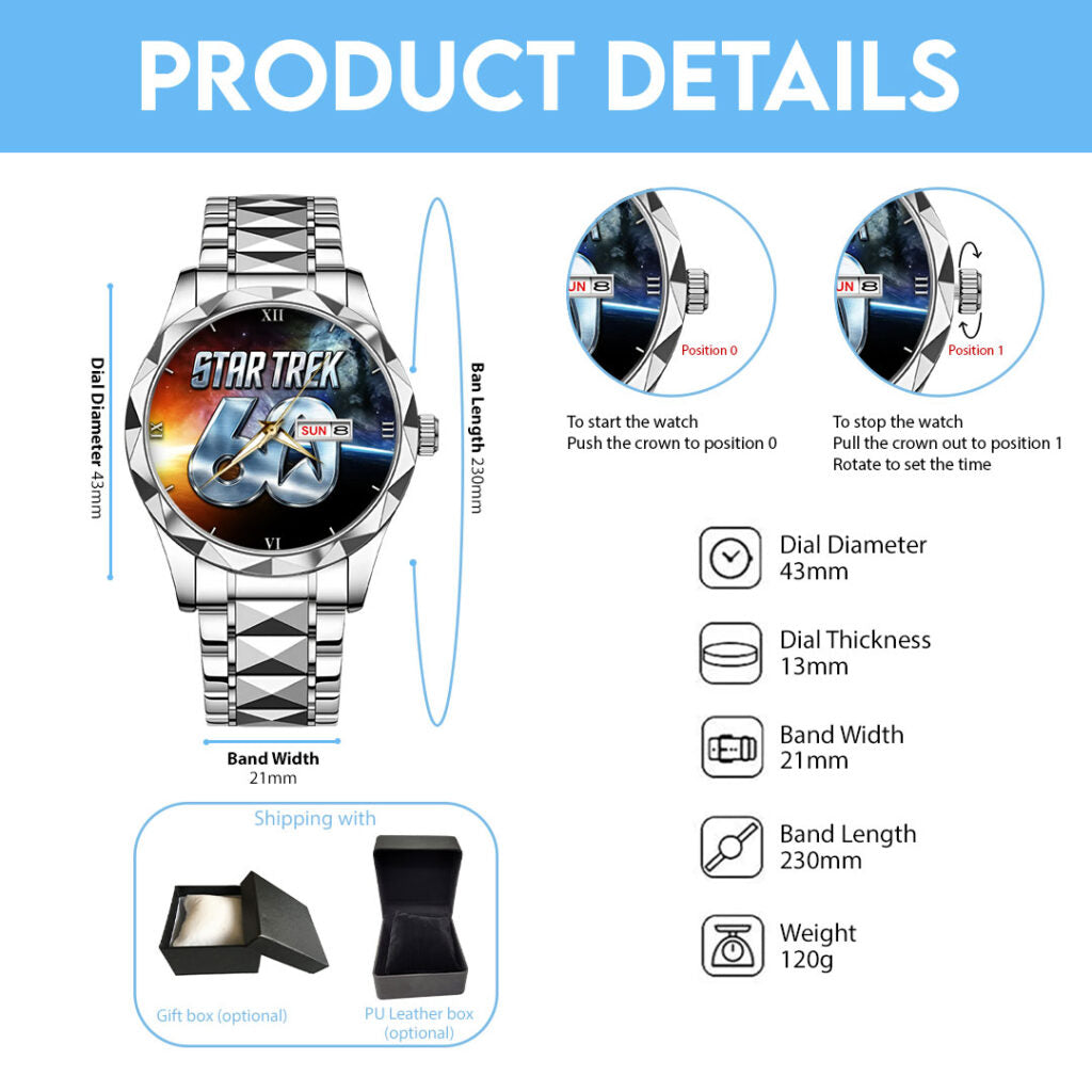 Star Trek 60th Anniversary Alloy Luxury Quartz Watch - TMTHU987
