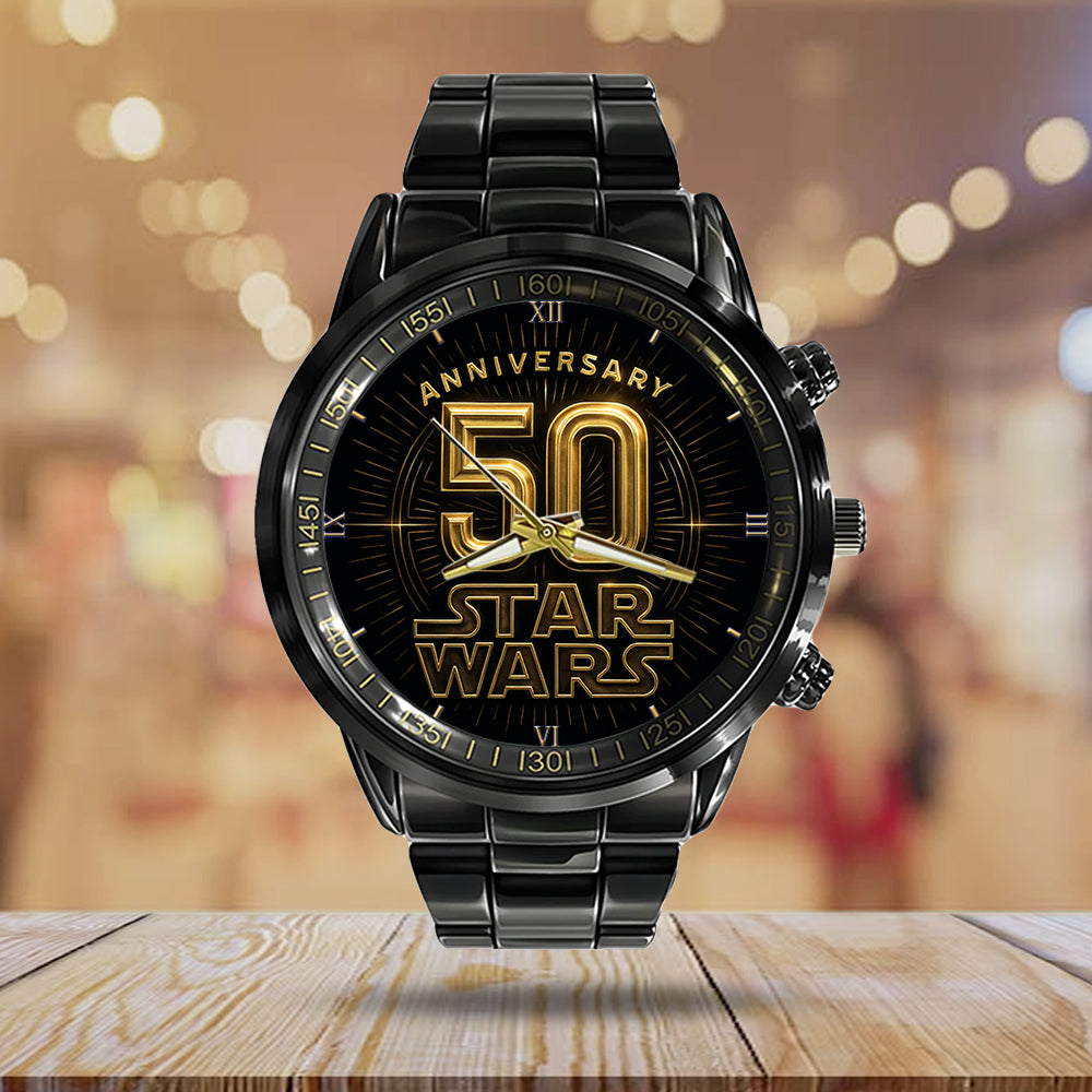 Star Wars 50th Anniversary Black Stainless Steel Watch - TMTHU1232