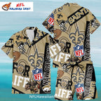 Saints Aloha Shirt And Shorts NFL Football Collage Design