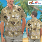 Saints Aloha Shirt Floral Pattern With Football Graphics