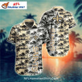 Saints Aloha Shirt Tropical Palm Tree And Sunset Pattern