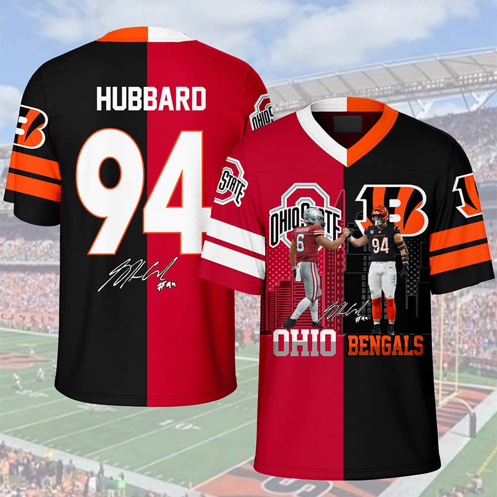 Sam Hubbard Half Ohio State And Bengals Jersey