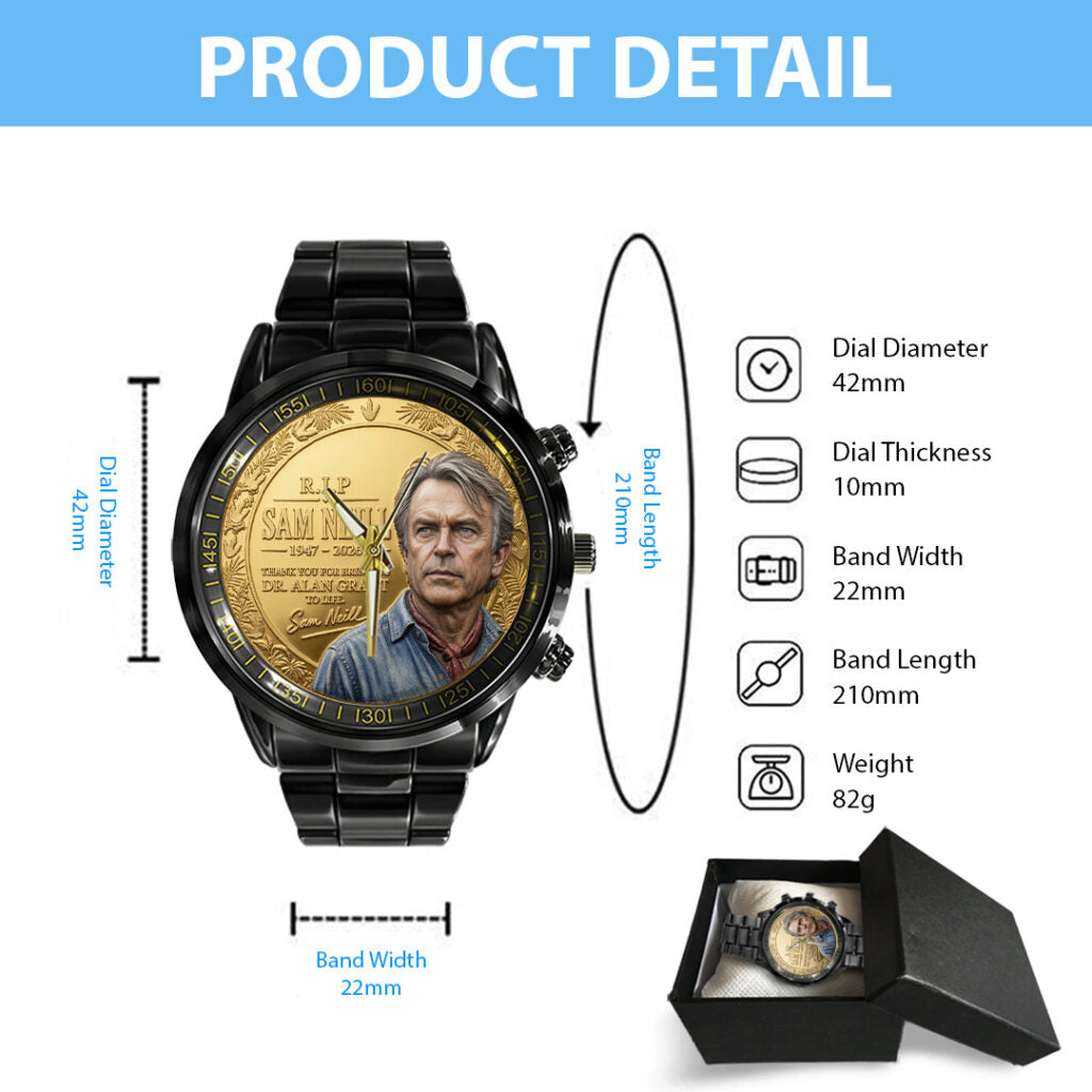 Sam Neill Black Stainless Steel Watch - TANTN24310
