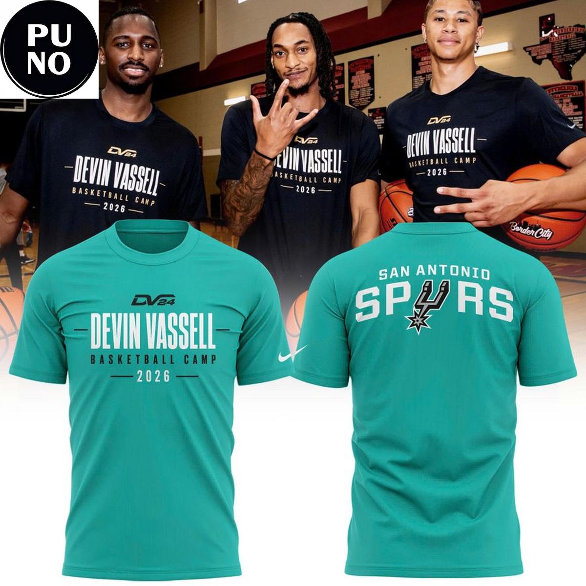 San Antonio Spurs Devin Vassell Basketball Camp 2026 T-Shirt