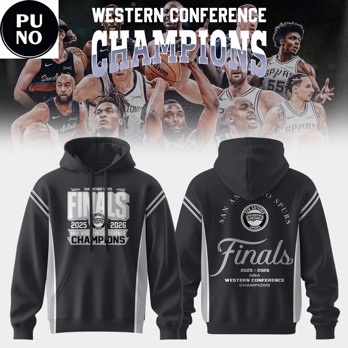 San Antonio Spurs NBA Western Conference Champions 25-26 Hoodie T-Shirt