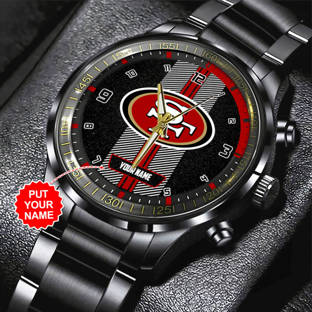 Personalized San Francisco 49ers Black Stainless Steel Watch - TANTN16027