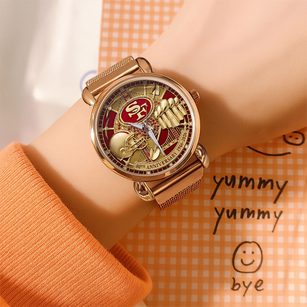 San Francisco 49ers 80th Anniversary Mesh Strap Quartz Watch - MAITM14540