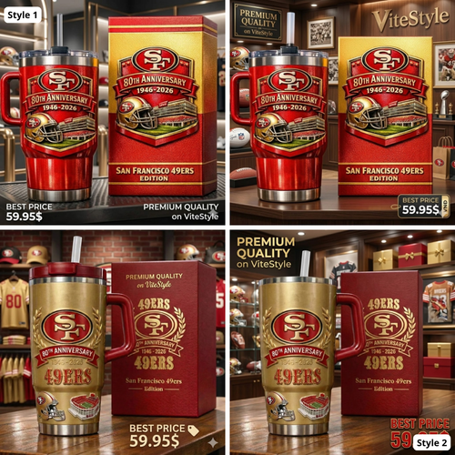 RARE San Francisco 49ers 80th Anniversary Tumbler