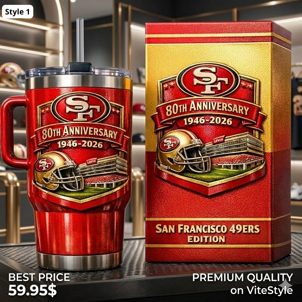 RARE San Francisco 49ers 80th Anniversary Tumbler