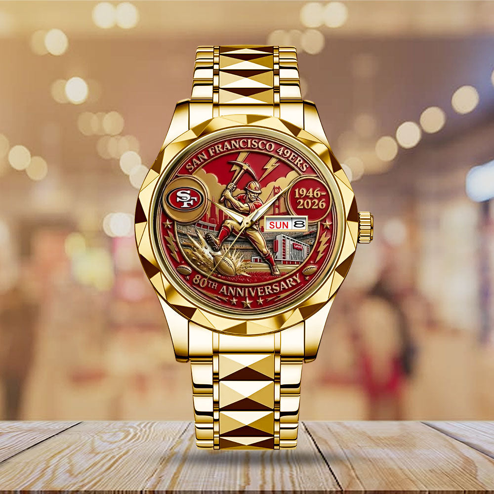 San Francisco 49ers 80th Annviersary Alloy Luxury Quartz Watch - MAITM14362