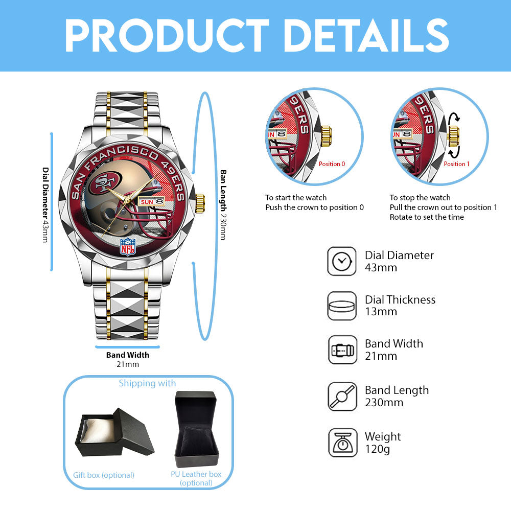San Francisco 49ers Alloy Luxury Quartz Watch - TANTN16340