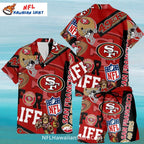 San Francisco 49ers Aloha Shirt Bold Football Graphics
