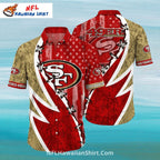 San Francisco 49ers Aloha Shirt Camo And Star Stripes
