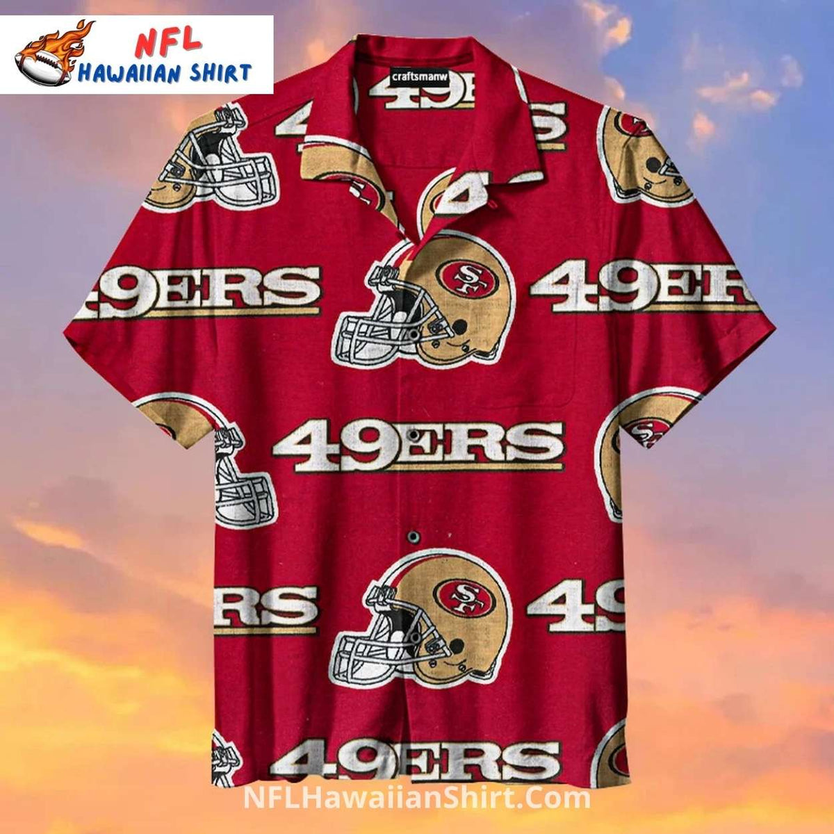 San Francisco 49ers Aloha Shirt Oversized Helmet Classic Look