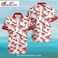 San Francisco 49ers Aloha Shirt White And Red Palm Tree Print